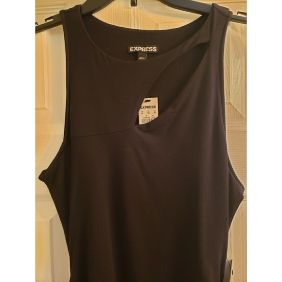 Express ruched Slash Neck Sheath Dress - Picture 5 of 7